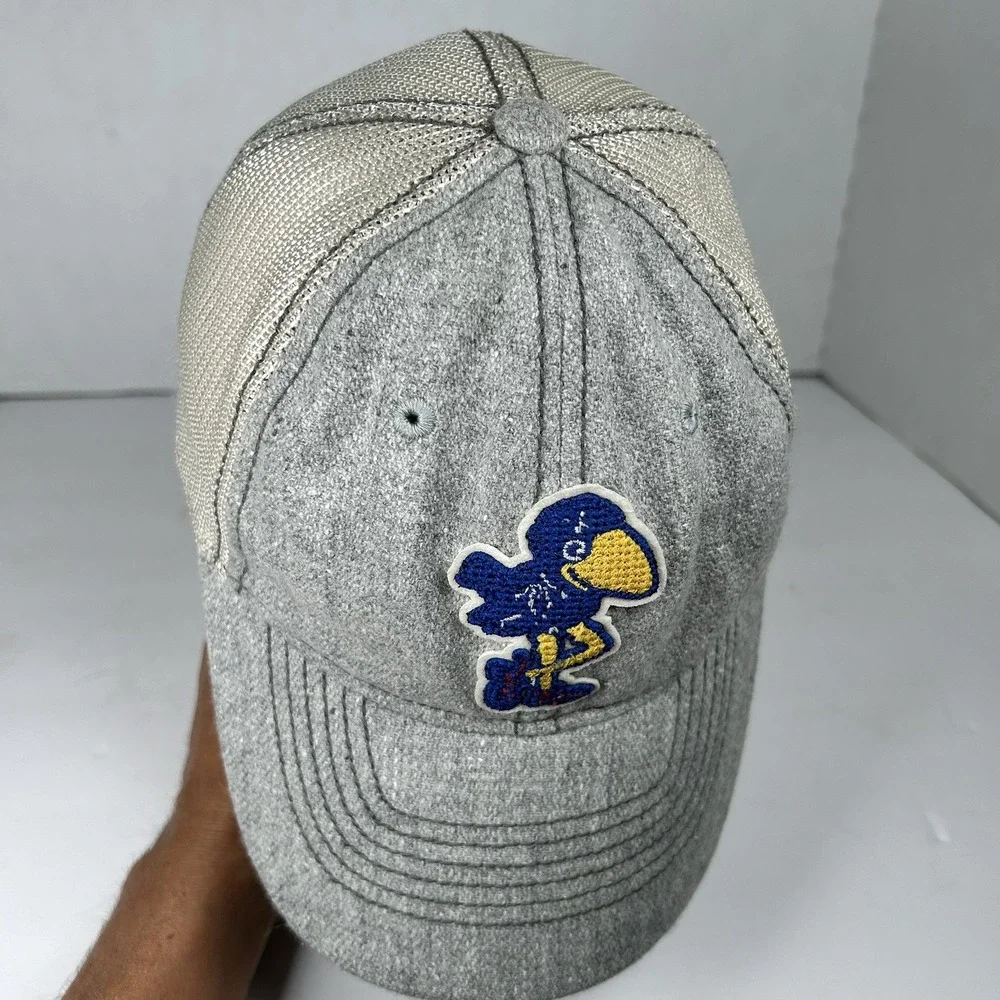 adidas Heritage Hall Kansas Jayhawks NCAA Raised Logo Fitted Cap Hat